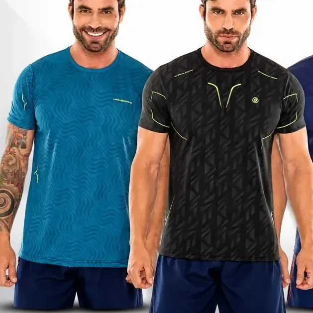 Kit 3 Camisetas Masculina Dry Fit Academia Treino Estampada