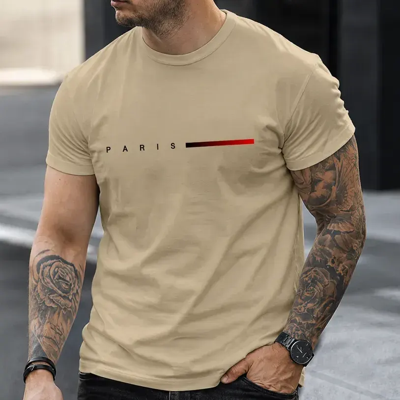Camiseta Masculina Estampa Paris 100% Algodão Premium Estilo